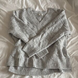 Lucky Brand Light Gray V-Neck Sweater